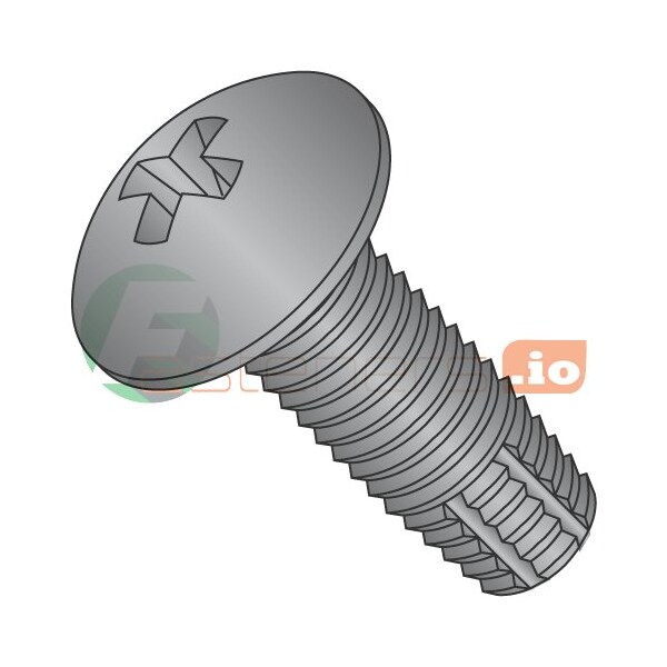 Newport Fasteners Thread Cutting Screw, #10-24 x 3/8 in, Black Zinc Plated Steel Truss Head Phillips Drive, 9000 PK 841451 - main